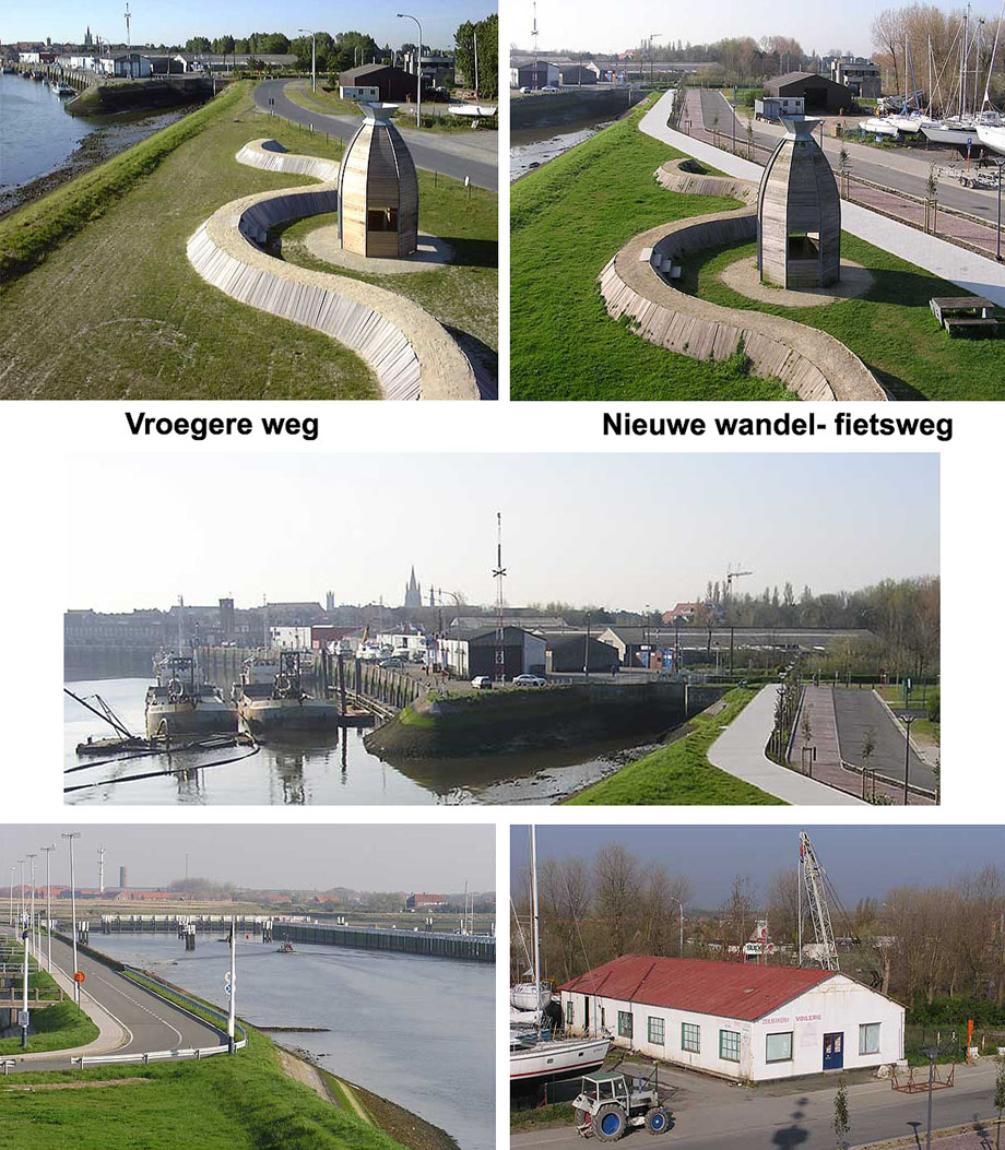 collage zichten vanop het platform